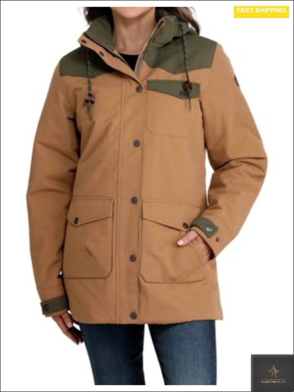 Barn Jacket 3/4 Sleeve Cotton Removable Hood